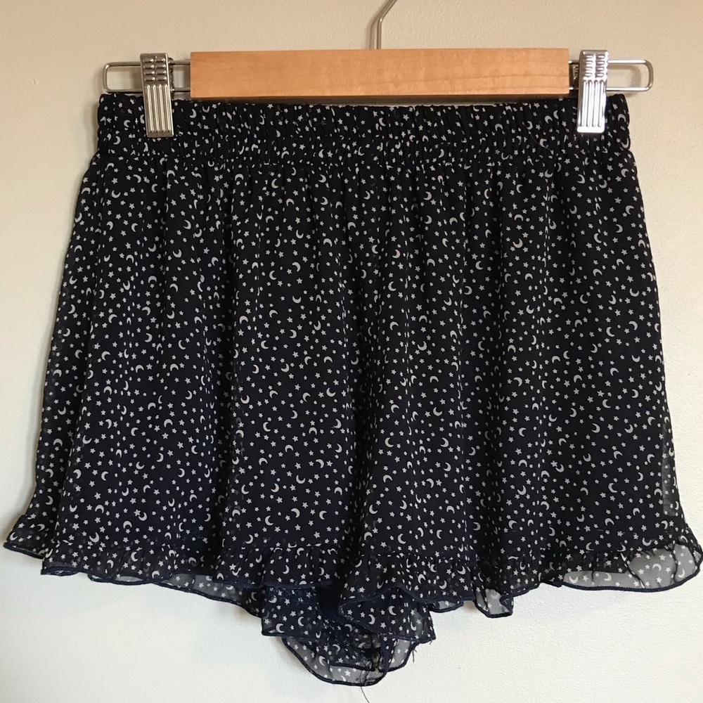 Moon & Stars Navy Blue Ruffle Shorts